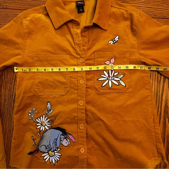 Disney Mustard Button Down Corduroy Shirt Winnie The Pooh Embroidered Size S - Picture 4 of 12